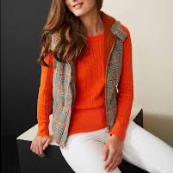 NWT Etcetera Puffer Vest/Jacket Brown/Multi Color - With Hoodie - Picture 3 of 6